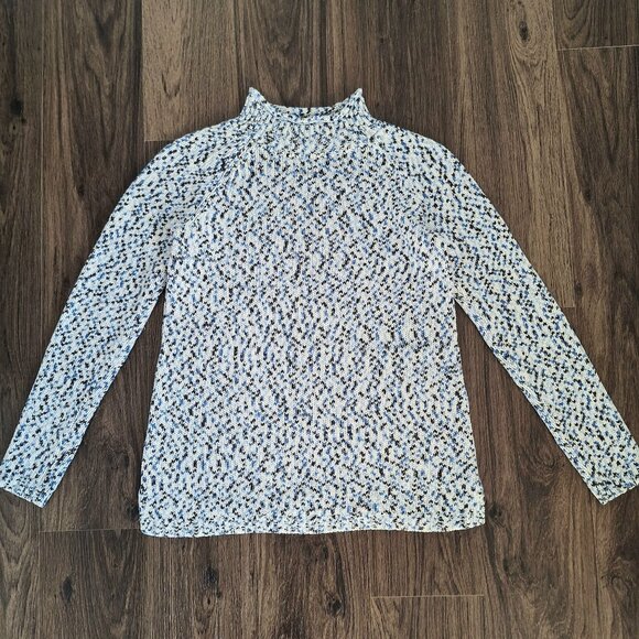 💙 Talbots Chunky Knit Cozy Mock Neck Sweater Size S/M Fall Winter Casual - Picture 1 of 8